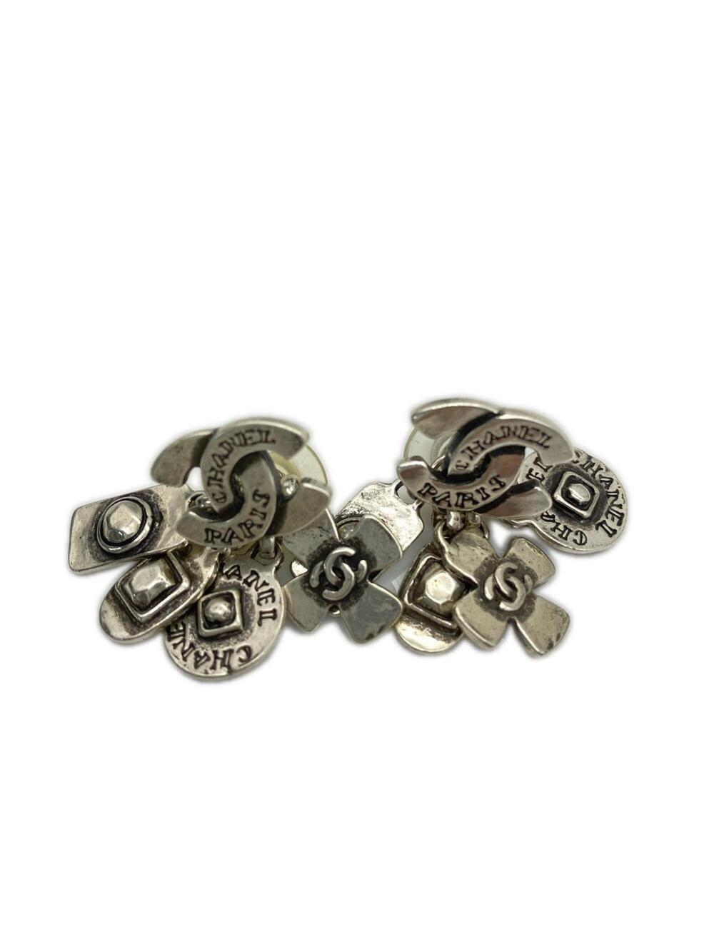 Chanel Cc Logo Earrings Silver-Tone #351330C91B